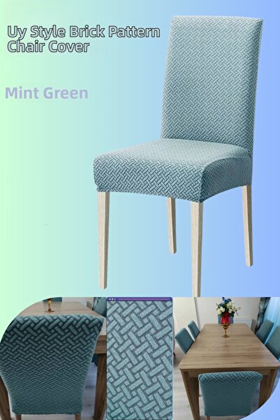 Uy Style Brick Pattern Chair Cover, Lycra, Stretchable Chair Cover 1 Piece