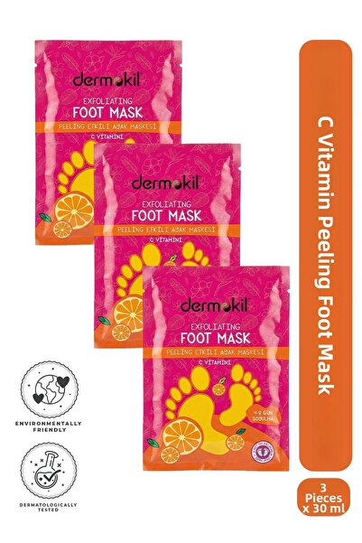 Dermokil Peeling Effect Peel-Off Foot Mask with Vitamin C 30 ml X 3 Pieces