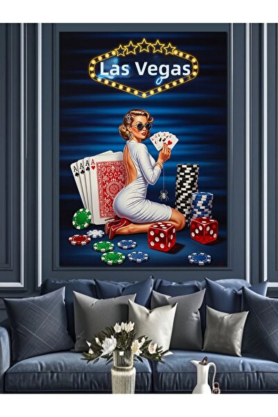 KanvasSepeti Casinoul Las Vegas Pictură în ulei de înaltă calitate texturat C...