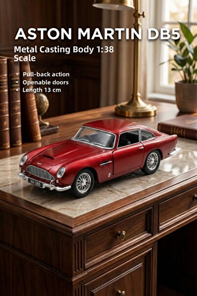 craftivio Aston Martin Db5 1:38 Scale Metal Pull-Back Model Car - Openable Do...