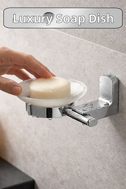 Badem10 Luxury Screw-On Chrome Soap Holder Wall Mounted Bathroom Soap Holder ...