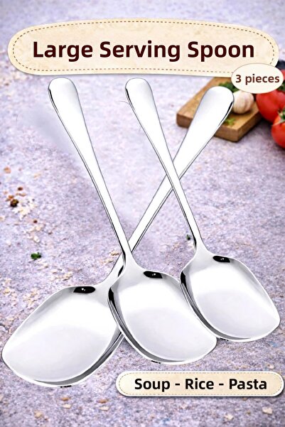 Berdina Home طقم ملاعق تقديم 3 قطع من الفولاذ المقاوم للصدأ، سلطة فاخرة، معجن...