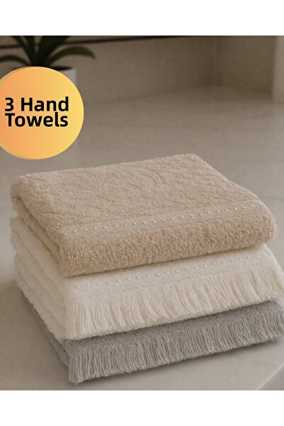 SEVHOME CONCEPT طقم مناشف قطنية لليدين والمطبخ 3 قطع 30x50 سم