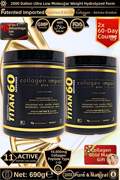 Dr.Sammy's Collagen Impact Plus Titan 60 - 2-Pack Advantage Set Type 1-3 Hydr...