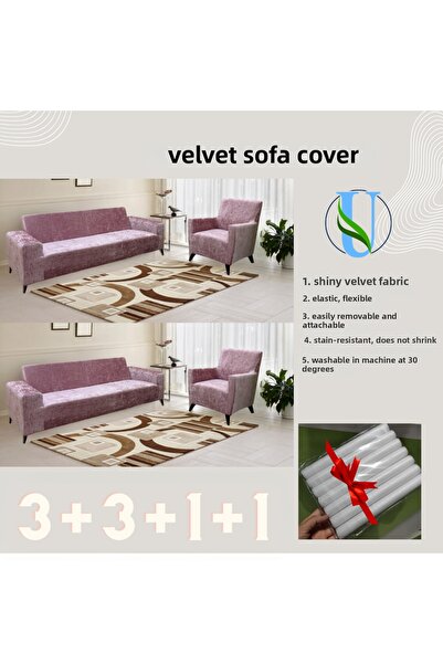 Uy Style Set canapea și canapea din catifea Uy Style - husă pentru canapea ex...