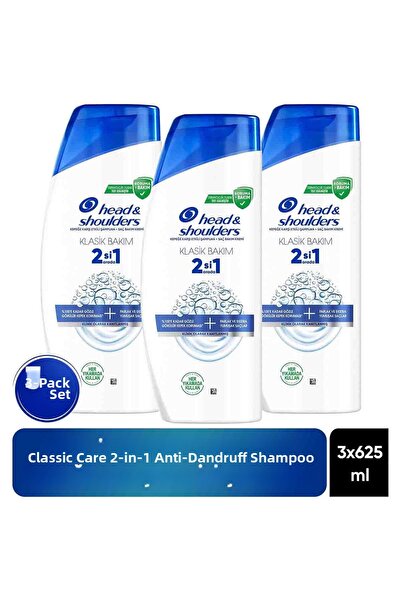 Head & Shoulders 2 in 1 Classic Care Anti-Dandruff Shampoo 625ml X 3 Pieces