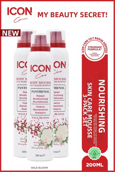 ICON Care مجموعة رغوة العناية بالبشرة وايلد بلوم مكونة من 3 قطع