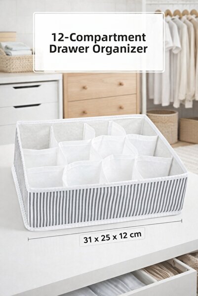 PONÇİK BEBEK Stylish and Functional Organizer 12-Compartment Drawer Organizer...