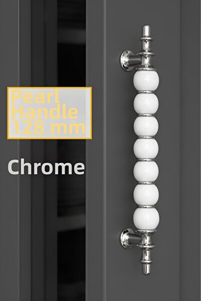 GLASWEN Mâner Pearl 128 mm Cromat Mâner pentru bucătărie Mâner pentru sertar ...