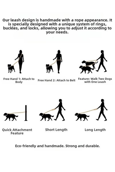 PAKEWAY Hands-free multifunctional 2-piece dog walking harness and leash set