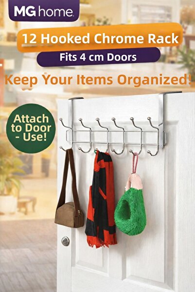 VENON American Door Hanger ♥️   12-Hook Stainless Chrome Practical Hanger Rac...