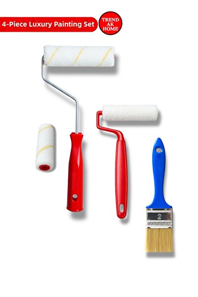 OSKAR FIRÇA 4-Piece Professional Painter Set | 15 cm Roller +10 cm Velvet Rol...