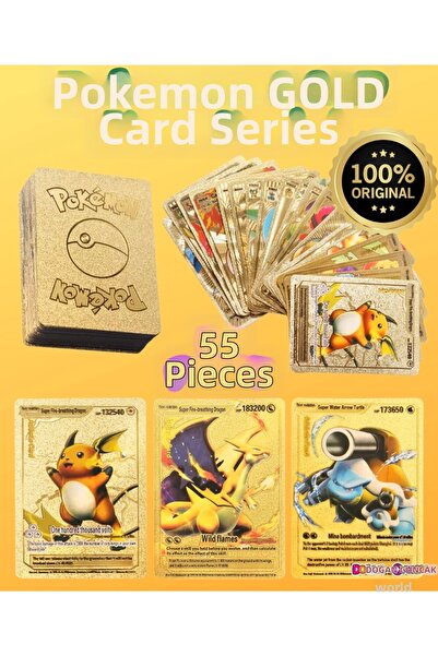 Doğan Oyuncak Dünyası مجموعة بوكيمون جولد مكونة من 55 قطعة - بطاقة بيكاتشو قا...