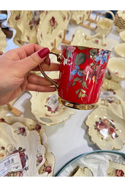 hediye Esterhomedecor 6-Piece Colorful Porcelain Mug