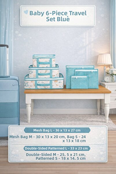 PONÇİK BEBEK Hospital Exit Organizer Baby Luggage Organizer Set of 6 Baby Lug...