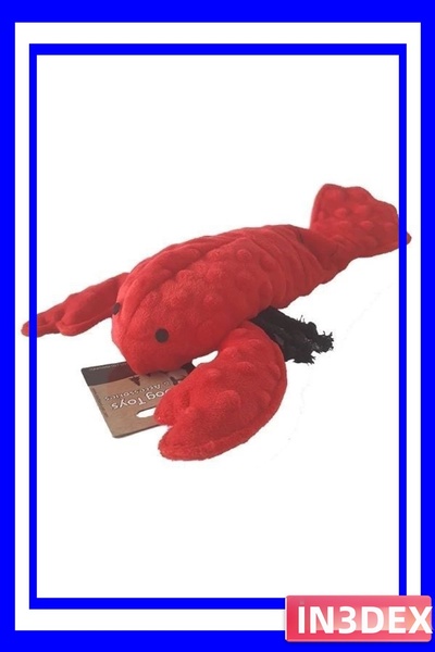 İN3DEX لعبة جراد البحر القطيفة للقطط 30 سم لون أحمر