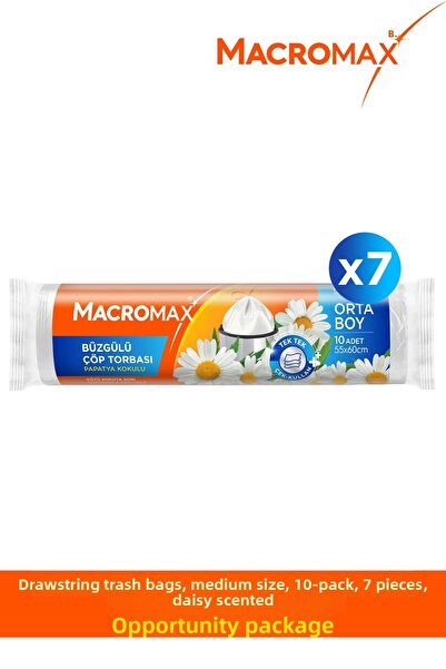 MACROMAX Drawstring Garbage Bag Medium Size Chamomile Scented 10Pcs X7