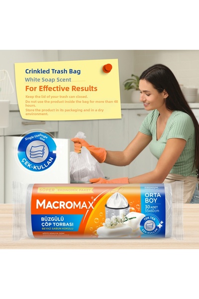 MACROMAX Professional King Size Garbage Bags 10Pcs X5