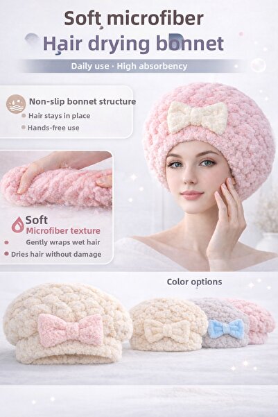 Ekostem Hair Drying Cap - Microfiber Mesh Textured Hair Cap