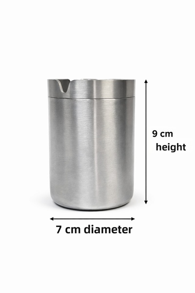 MultiHome Large Size Stainless Steel Ashtray with Lid - Model to Prevent Smok...