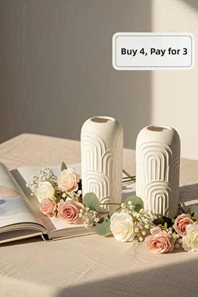 ZURİ DESİGN Set de 2 vaze din beton cu model boem – Design modern decorativ