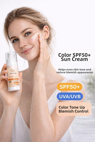 Glampure كريم تون أب الملون للوجه بعامل حماية من الشمس SPF50+، 50 مل، مضاد لل...