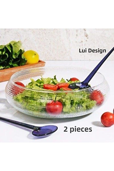 Lui Tasarım 2-Piece Glass Salad Presentation Bowl Tableware Decoration