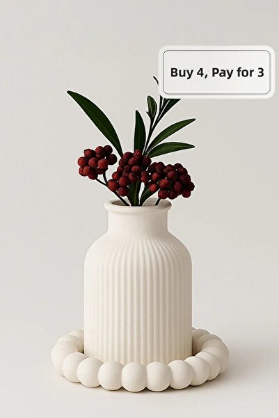 ZURİ DESİGN Set de vază din ceramică în stil boem și cadou decorativ cu supor...