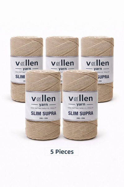 vollen yarn Slim Supra Macrame Rope Waxed Pase Rope 200Gr 200Mt 5-Pack Bag Rope