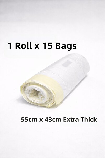 YerliÇöpPoşeti Drawstring Trash Bag - 55Cmx43Cm - Cat Litter Bag 1 X 15 Bags