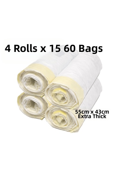 YerliÇöpPoşeti Drawstring Trash Bag - 55Cmx43Cm - Cat Litter Bag 4X15 Total 6...