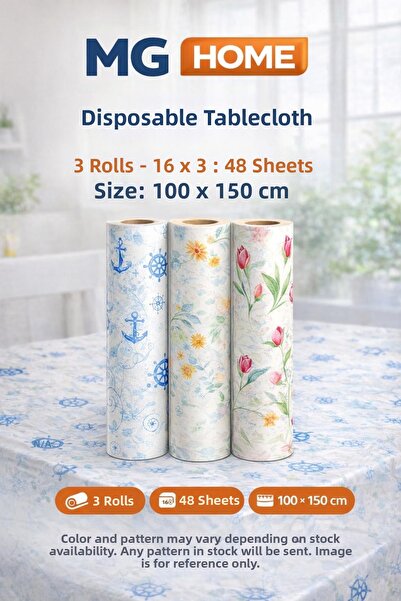 VENON 3 Rolls ❤️   48 Sheets 100X150 Disposable Tablecloth Liquid-Proof Dispo...