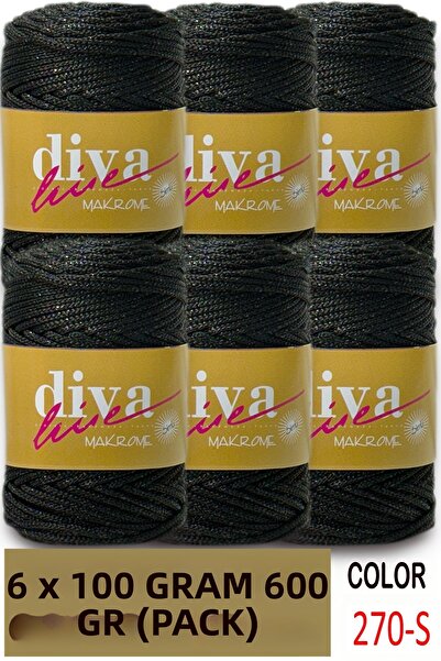 Diva İplik حبل حقيبة مكرامية من البوليستر اللامع مقاس 2.5 مم (عبوة من 6 قطع) ...