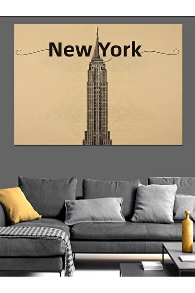 Artmeg Pânză decorativă New York Empire State - Masă din lemn MDF
