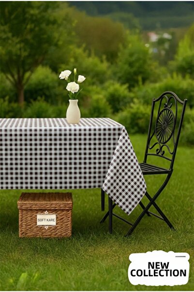 Soft Kare Pvc Fiber Tablecloth – Wipeable, Waterproof, Modern Pattern, for Ki...