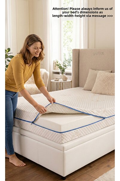 Artex Cotton Premium Zippered Mattress Cover 160X200 Protector 100% Cotton Co...