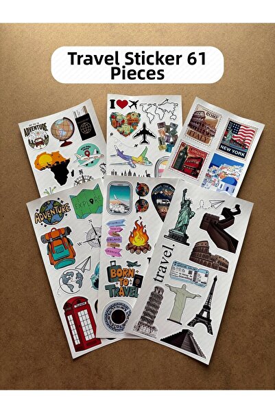 hdsticker مجموعة من 61 قطعة من ملصقات الأرقام الإحصائية ذات الطابع السياحي ال...