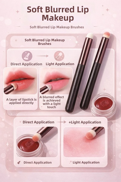 Sibelon Апликатор за червило с кръгла върха и четка за коректор | 1 брой