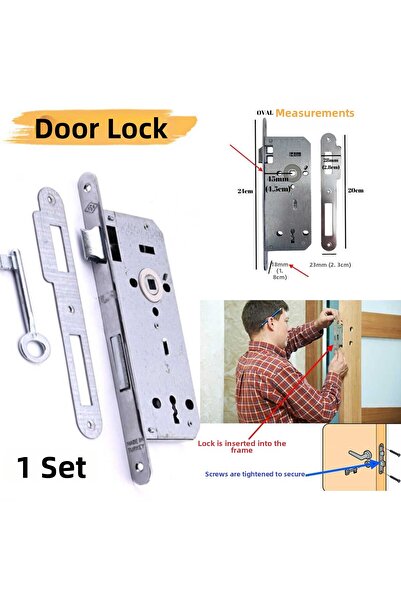 ÇEÇEN HOME 40 mm Room Door Lock Hybrid Sliding Economical Oval Lock