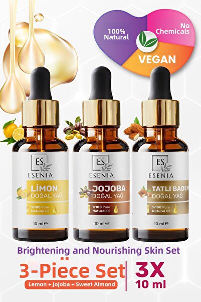 ES ESENIA زيت اللوز الحلو والجوجوبا والليمون، زيت عطري عشبي نقي وطبيعي 100%، ...
