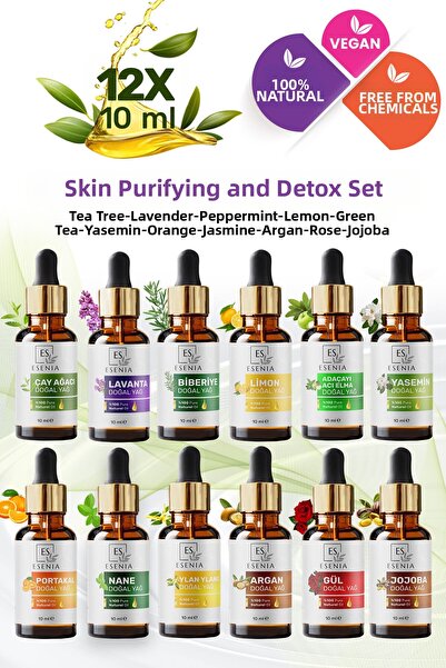 ES ESENIA مجموعة من 12 عبوة 4% 100% نقية وطبيعية، زيت عشبي أساسي بدون إضافات ...