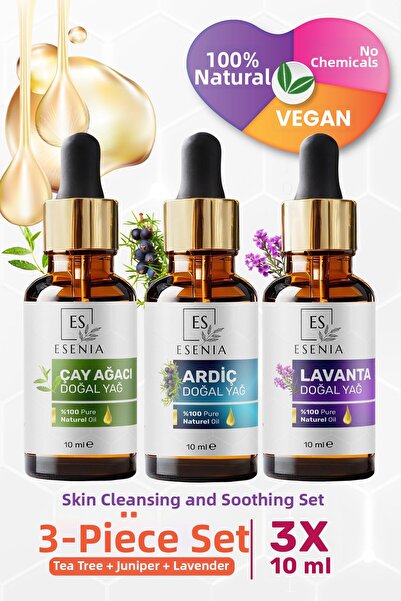 ES ESENIA زيت شجرة الشاي واللافندر والزعتر 100% نقي وطبيعي، زيت عطري عشبي طبي...