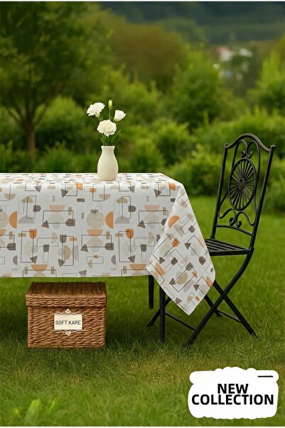 Soft Kare Pvc Fiber Tablecloth – Wipeable, Waterproof, Modern Pattern, for Ki...