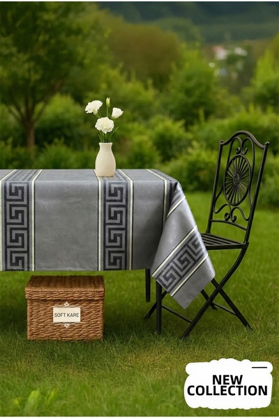 Soft Kare Pvc Fiber Tablecloth – Wipeable, Waterproof, Modern Pattern, for Ki...
