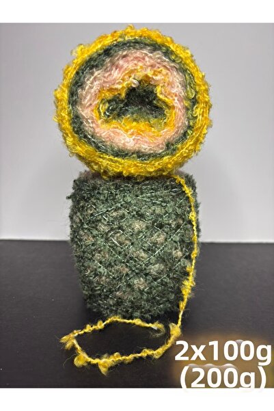 Ana&Kuzusu İplik خيط حياكة الكيك بوكليت أخضر، أصفر، كريمي (صوف أكريليك) متوسط...