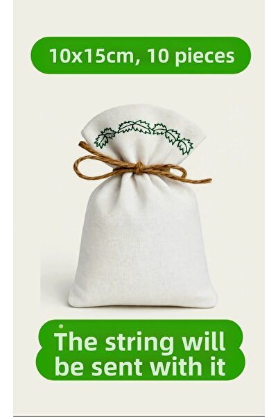 ALASEREN 10 Pieces 10×15cm Green Embroidered Raw Cloth Bag Multipurpose Cloth...