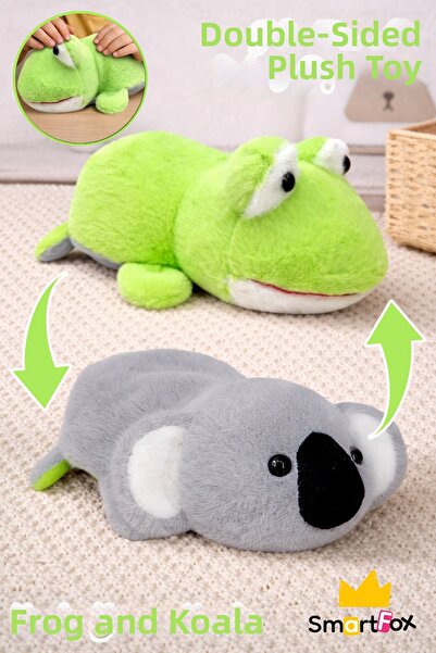 SmartFox لعبة قطيفة ذات وجهين، ناعمة الملمس، قابلة للتحويل، لطيفة ورائعة