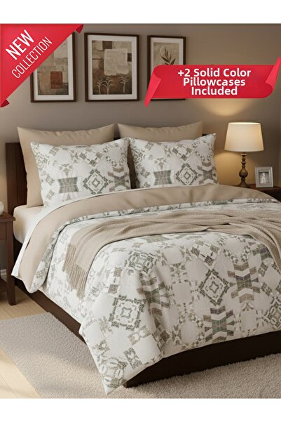 MYSTORY HOME COLLECTION Set cuvertură dublă pentru pilota cu 4 perne Artemis ...