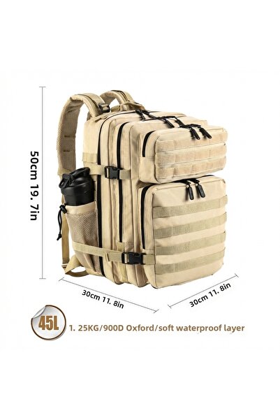 QUİCKPREP 45L Large Capacity Tactical Backpack - Waterproof Military Outdoor ...