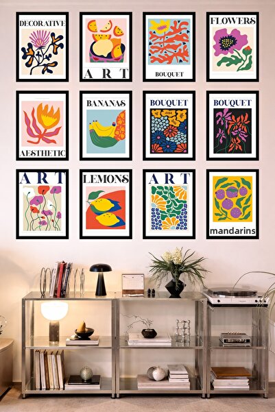 UNT 12-Frame Look Kitchen |   Modern |   Retro Wall Poster Painting Set – 15X...